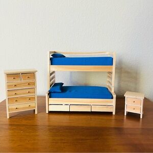 Mayberry Street Dollhouse Bedroom Set Bunk Bed Dresser & Nightstand 1:12